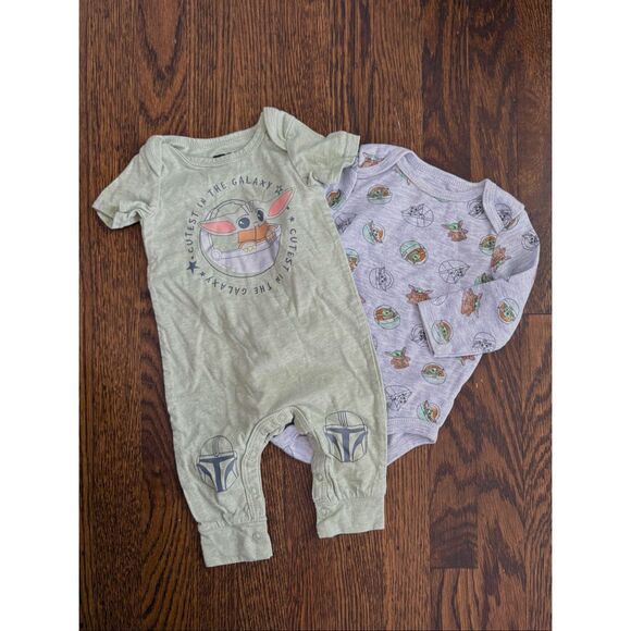 STAR WARS Infant 0-6 Mos Baby Yoda Grogu The Mandalorian Bundle Jacket/Pants & T - Picture 2 of 10